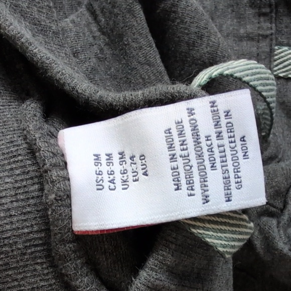 comfy casual gray stretchy joggers with exposed pockets 6-9 months baby boy - Picture 2 of 5